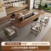 Mesa de Té Grande de Madera Maciza Estilo Chino Escritorio de Oficina Todo en Uno Doble Propósito Nueva Mesa de Té Estética Song de Gama Alta para Preparar Té