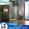 Cabina de ducha estilo americano con mampara recta, separación seca y húmeda, puerta corredera, mampara de ducha con forma de baño, cabina de ducha personalizada