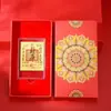 Mismo estilo Shuibei oro puro 999 tesoro de la riqueza tarjeta de oro de la buena suerte haciendo que todo salga bien ascendiendo al éxito llegando a la orilla pegatina para móvil atrayendo riqueza oro