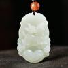 Colgante del zodiaco de jade blanco afgano para hombre y mujer, colgante Yu Pei Benmingnian, cadena de lana, vendido como regalo, jade