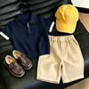 Conjunto de Verano para Niños 2026 Nuevo de Moda para Bebé Camiseta de Manga Corta a la Moda y Pantalones Cortos Casuales Conjunto de Dos Piezas