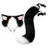 Cosplay Tiara de Orelhas de Gato Cauda de Gato Joias Feito à Mão Fofa Menina Gato Orelha de Animal Acessórios de Cabelo Conjunto de Acessórios de Cauda de Animal