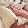 Conjunto de quatro peças de lençóis de algodão puro Classe A, capa de edredom e protetor de colchão de novo estilo para dormitório estudantil, conjunto de três peças de lençóis com elástico, conjunto de cama de 4 peças