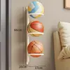 Estante de Almacenamiento para Baloncesto para Uso en Casa, Estante de Exhibición Montado en la Pared, Instalación sin Taladro, Solución de Almacenamiento para Bádminton, Fútbol y Voleibol Infantiles
