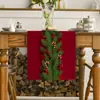 Toalha de mesa de Natal transfronteiriça nova linho impressão criativa boneco de neve velho tapete de mesa atmosfera decorações de mesa de Natal