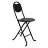 Taburete Plegable Portátil Simple para Uso en Casa, Metal Cuero Mazza con Respaldo, Silla Plegable para Dormitorio, Estudio Temporal, Taburete de Ocio, Silla de Comedor