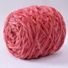 Bola de lana de terciopelo dorado, chenilla, hecha a mano, bufanda tejida, hilo grueso, material de oso violento, bolsa, zapatillas de ganchillo