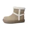 Botas de Nieve de Lana del Noreste para Mujer Piel Genuina Zapatos de Algodón del Noreste 2025 Nuevas Botas Cortas Cálidas de Lana Gruesa Forradas de Polar