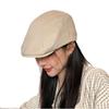 Gorra Plana de Algodón y Lino Vintage Estilo Británico para Mujer Estilo Japonés Combinable Gorra Newsboy Que Afina el Rostro Pequeña Uso Inverso Gorra de Pato Bailey Moderna