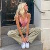 Transfronterizo 2021ins Estilo Europeo y Americano Otoño Nuevo Pantalón Recto Casual Suelto Estampado Moda Calle Color Sólido para Mujer