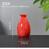 Rojo Retro Cerámica Pequeño Jarrón Boda Inauguración Año Nuevo Botella de Aromaterapia Escritorio Ceremonia del Té Hidropónico Decorativo Pequeños Adornos