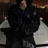 Nuevo Estilo Otoño e Invierno 2025 Sudadera con Capucha Holgada Gótica Personalizada con Diamantes Calientes Sudadera Hip-Hop Y2K Moda Estilo Punk