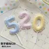 520 Decoración de Pastel de Oso de San Valentín Moderna Corazón de Confesión de Pareja Globo de Amor Velas Topper