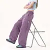 Pantalones de pierna ancha extendidos de color liso para senderismo al aire libre y uso casual en primavera y otoño, a prueba de viento, corte recto, duraderos, versátiles pantalones de dopamina