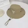Chapéu de montanhismo ao ar livre primavera e verão proteção solar masculino e feminino mesmo design com cordão chapéu de pescador fashion chapéu de sol para pesca