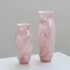 Nuevo Estilo Chino Estilo Tinta Nube Rosa Jarrón de Vidrio Hecho a Mano Sala de Estar Habitación Modelo Hotel Folclórico Decoración de Alta Gama