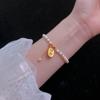 Pulsera de Perlas de Imitación con Carácter de Fortuna Estilo Minimalista Ins Pulsera con Amuleto de Fortuna Moderna para el Viaje Diario Mejor Amigo Estudiante Pulsera Venta al por Mayor