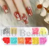Lantejoulas para unhas novas transfronteiriças cor dopamina pétalas de cereja esferas de aço diamante plano modelagem decorações de unhas atacado