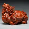 Tartaruga Dragão de Ébano Tartaruga Cabeça de Dragão de Madeira Escultura de Xuanwu Ornamento Decoração de Casa e Escritório Decoração de Mesa Artesanato