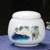 Bote de té de cerámica, frasco pequeño sellado para almacenar flor de ciruelo, orquídea, bambú, crisantemo, Tieguanyin, té perfumado y polvo de té, caja de embalaje para té