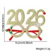Diadema de Tira de Color Estrella Digital 2026 Decoración de Cola Navideña Accesorios para Fotos de Ambiente Diadema de Nochevieja