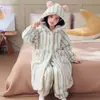 Pijama de fleece coral para meninas outono e inverno, flanela espessa, conjunto de loungewear estilo princesa, coleção de inverno