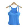 8635-25 Verano Nuevo Estilo Europeo y Americano Chica Caliente Deseo Puro Sexy Con Almohadilla para el Pecho Hombro Estrecho Cuidado Camisola