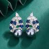 Aretes Huayoumei Joyería Aretes de Perla Blanca Australiana Circonita de Colores Moda Gama Alta Lujo Ligero Estilo Femenino En Stock Venta al por Mayor