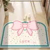 Felpudo de Diatomeas con Lazo de Dibujos Animados para Baño del Hogar, Felpudo para Puerta de Entrada, Alfombrilla Absorbente para Pies de Baño