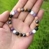 Pulseira de Contas Transfronteiriça Nova Joia Olho de Tigre Obsidiana Ametista Hematita para Homens e Mulheres Pulseira de Casal Presente