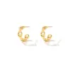 Los Pendientes de Acero de Titanio Más Populares de Amazon para Mujer Pendientes Calados en Oro de 18K Pendientes Metálicos Geométricos Elegantes con Textura Venta al por Mayor