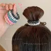 Goma de Pelo Elástica de Alambre de Teléfono sin Costuras con Forma de Estrella de Colores para Coleta Alta, Cuerda para el Cabello Antideslizante, Banda Elástica para el Cabello para Mujeres, Alta Elasticidad y Goma de Pelo Duradera