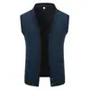 Nuevo Chaleco Suéter Casual de Punto Grueso con Cuello en V Estilo Coreano para Hombre Talla Grande con Forro de Terciopelo