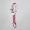 Lanyard para celular com combinação de cores, corda trançada de nylon, pingente de chaveiro, acessórios para pendurar em bolsa de boneca de pelúcia DIY