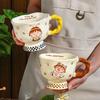 Caneca de Cerâmica Chibi Maruko-Chan para Uso Doméstico, Caneca de Café de Desenho Animado Fofa, Xícara de Café da Manhã para Leite, Xícara para Casal, Personalizável