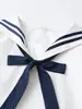 Camisa Azul Marino de Manga Corta Estilo Preppy Dulce Nuevo Estilo Primavera y Verano 2024 Diseño para Estudiantes de Secundaria Camisa Holgada Versátil
