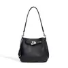 Bolso Cruzado de Moda 2026, Bolso Cubo Retro de Gama Alta para Commuter de Principios de Primavera, Textura Suave de Cuero, Bolso Pequeño con Patrón de Lichi para Mujer