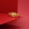 Anillo de Corazón de Una Sola Tonalidad Color Dorado Moda Alto Nivel Forma de Corazón Boca Abierta Anillo de Dedo Día de San Valentín Novia Anillo de Amor