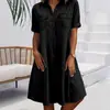 2025 Amazon Europa e Estados Unidos venda rápida Europa e Estados Unidos tamanhos grandes moda feminina Vestido jeans comércio exterior cor sólida vestido tamanho grande