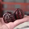 Peça de Escultura de Mão em Jacarandá e Noz com Folha Pequena, Bola de Fitness Esculpida em Madeira Maciça, Bola de Saúde, Item de Presente, Bola de Massagem Portátil