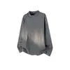 Nueva Camiseta Básica de Color Liso para Hombre Cómoda Holgada Versátil Cuello Alto Moda para el Trabajo Manga Larga