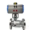 Válvula de Esfera Pneumática Isolada BQ641PPL-16p DN40 Tipo Flange Aço Inoxidável 304 Válvula de Esfera Bidirecional