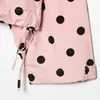 Aliexpress 2026 Primavera Nueva Moda Femenina Europea y Americana Chaqueta de Manga Larga de Lunares Anudada Top para Mujer K526163
