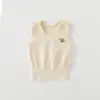 Chaleco para Bebé para Primavera y Otoño, Chaleco de Costilla de Cintura Alta para Proteger la Barriga, Algodón Puro Clase A, Chaleco Unisex Anti-Frío para Bebé Ropa de Dormir