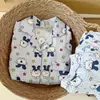 Algodón Nube de Primavera y Otoño Nuevo 2026 Pijamas para Mujer, Manga Larga y Pantalón Largo, Dulce Conjunto de Ropa de Casa de Dibujos Animados para Niñas
