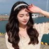 Diadema de Tela Fresca Versátil Aro para el Cabello de Perlas Diadema de Moda Simple Tejida Presionando el Cabello Adornos para el Cabello Pinza para el Cabello Mujeres