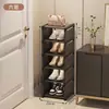 Zapatero de escaleras estilo escalón para el hogar, pequeño, estrecho, multicapa, zapatero, ahorrador de espacio, caja de zapatos simple para casa de alquiler