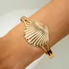 Accesorios europeos y americanos: Pulsera de declaración de espiral dorada para fiesta en la playa, temática marina, personalizada, pulsera abierta ajustable