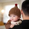 Gorro de bebé estilo coreano para otoño e invierno, gorro de punto cálido y grueso, unisex, adecuado para bebés y niños pequeños