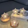 Popular Vela Led Transparente con Forma de Corazón Transfronteriza, Vela Electrónica de Estrella de Cinco Puntas, Luz Led para Interiores, Venta Directa del Fabricante